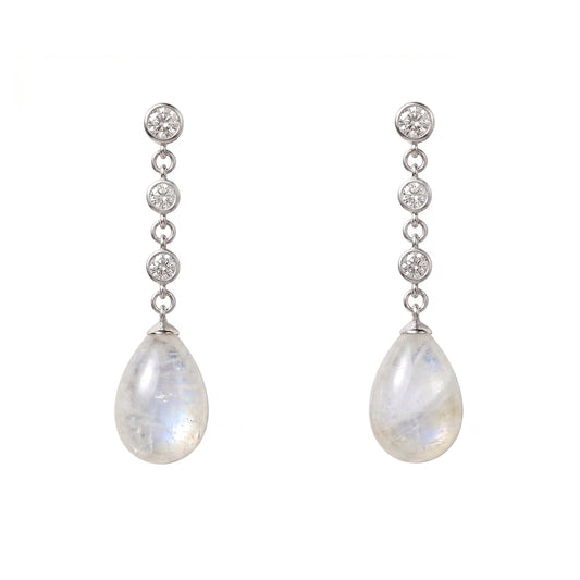 Pendientes Lumin Plata Piedra Lunar