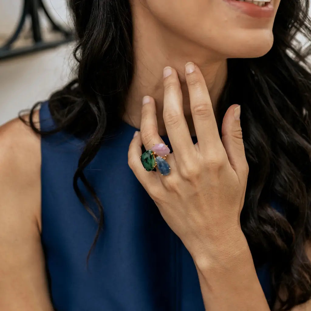 Anillo Mosaico Spohn Ed. Limitada 41 Rosa, Azul y Verde