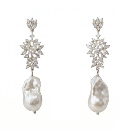 Pendientes Brillán Plata Shine Perla