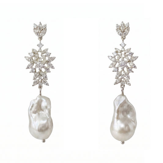 Pendientes Brillán Plata Shine Perla
