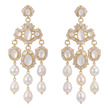 Pendientes Esplend Shine, Blanco nácar y Perlas