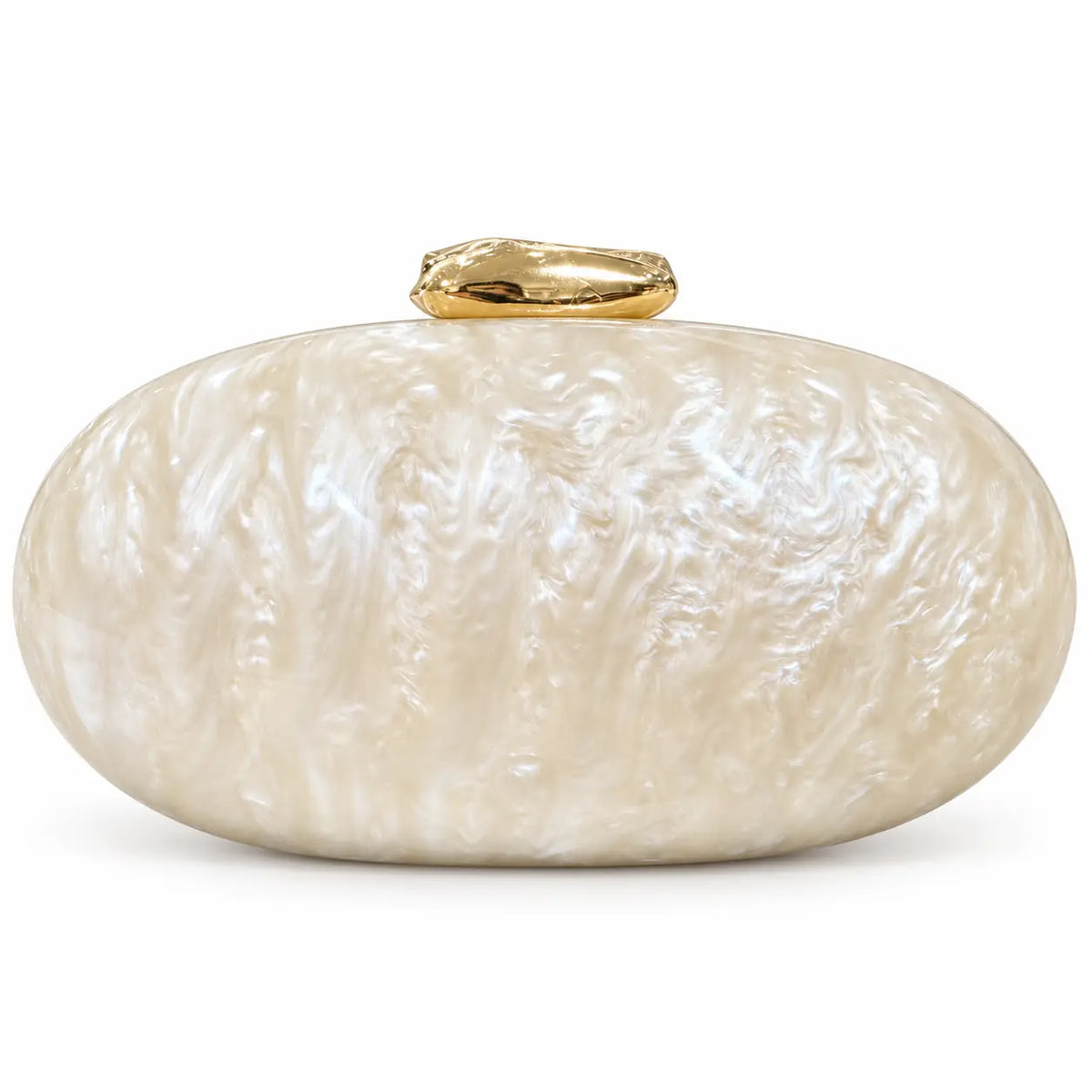 Clutch Eclipse Ovalado Blanco Nacarado