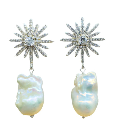 Pendientes Starshine M Plata Perla