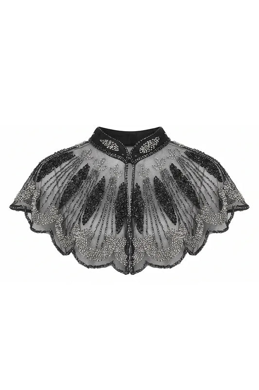 Cuello Joya Caila Negro y Plateado
