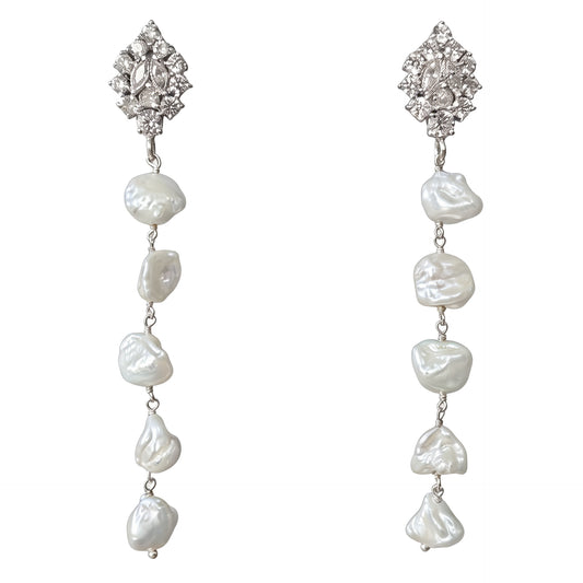 Pendientes Marisa Plata Shine Perlas