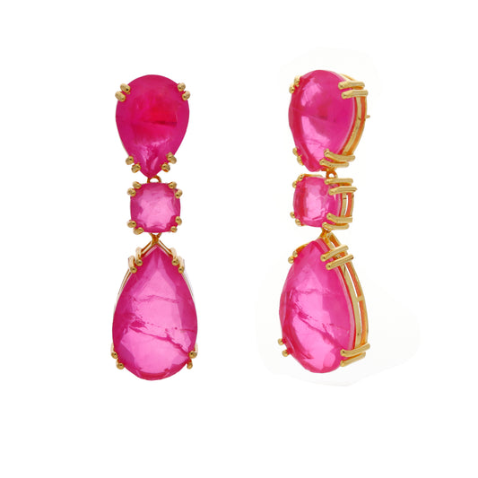 Pendientes Doublet Fulgor Rosa fucsia