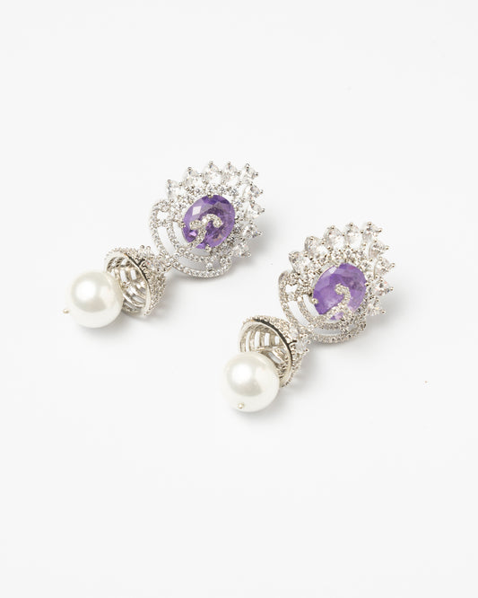 Venta Flash Vintage Pendientes Piemonte Ed. Limitada Plata Shine Morado