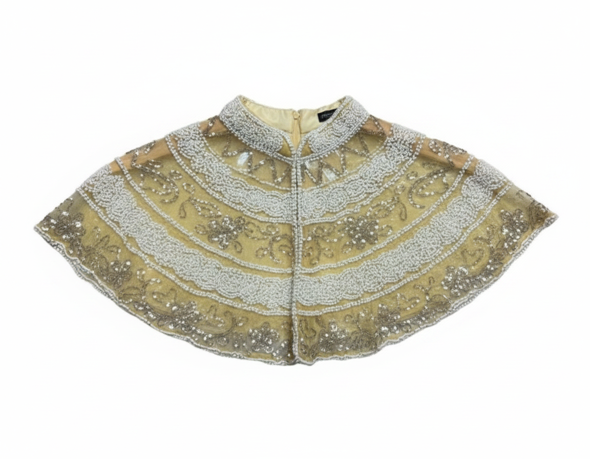 Cuello Joya Gola Beige y Blanco