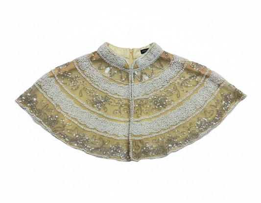 Cuello Joya Gola Beige y Blanco