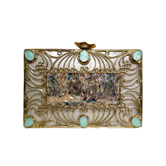 Clutch Deluxe Galene Abalone y Verde agua
