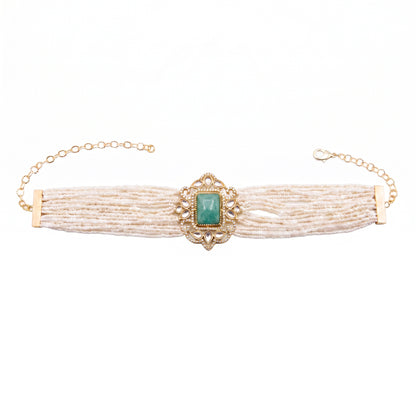 Choker Baline Ed. Limitada Amazonita y Perlas