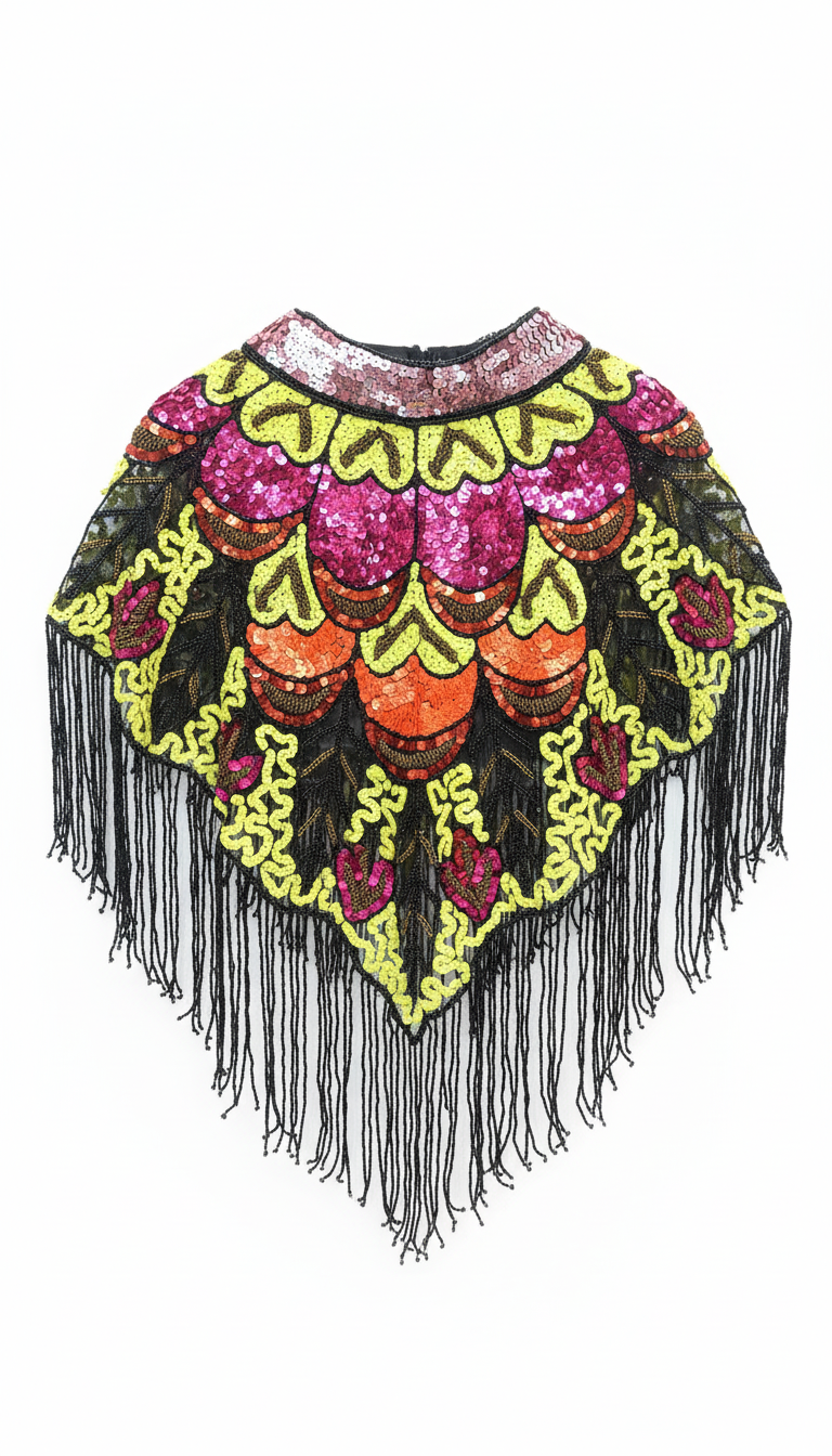 Capa Joya Multi Tribal Rosas, Naranja y Amarillo