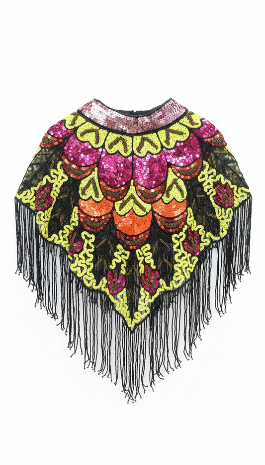 Capa Joya Multi Tribal Rosas, Naranja y Amarillo