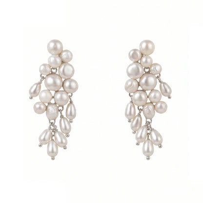 Pendientes Nacarina Plata Perlas