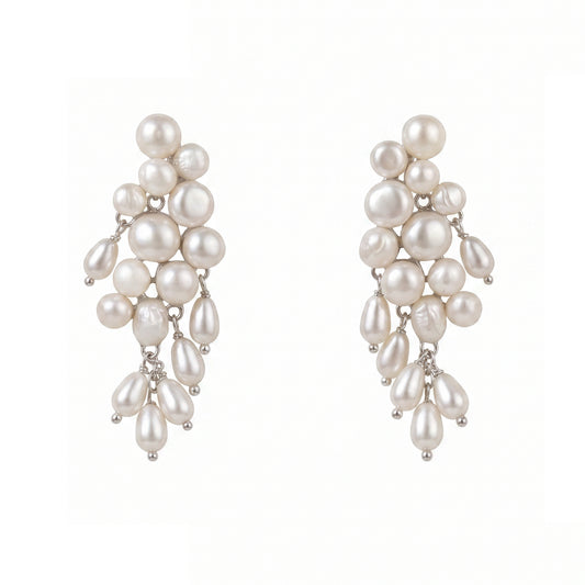 Pendientes Nacarina Plata Perlas