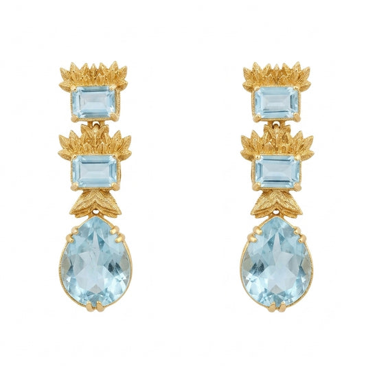 Pendientes Aquarelle Azul claro aguamarina