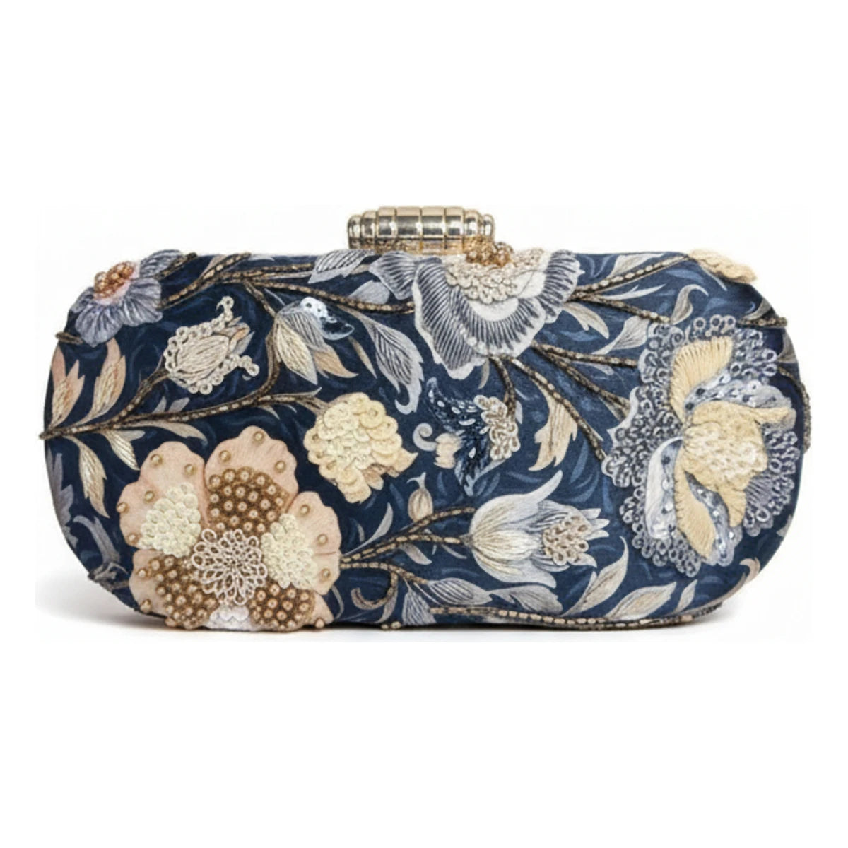 Bolso Ovalado Lennox Elegance Azul oscuro y Beige
