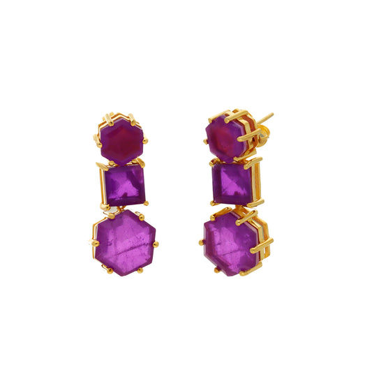 Pendientes Doublet Escarlata Morado