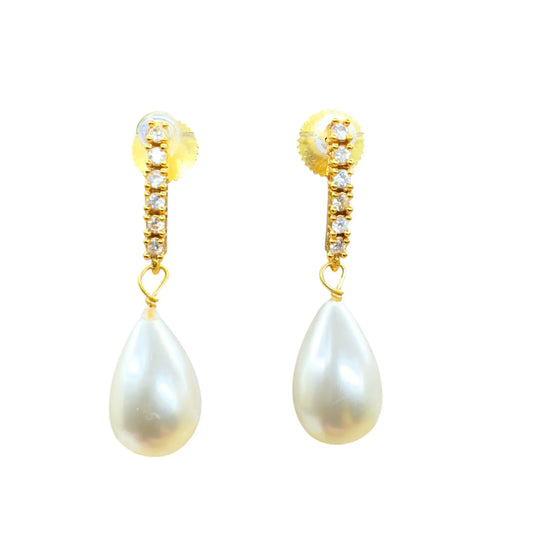 Pendientes Imperial Gota Shine Perla