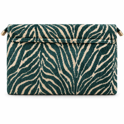 Bolso Sobre Tapiz Selva Verde Teal y Beige