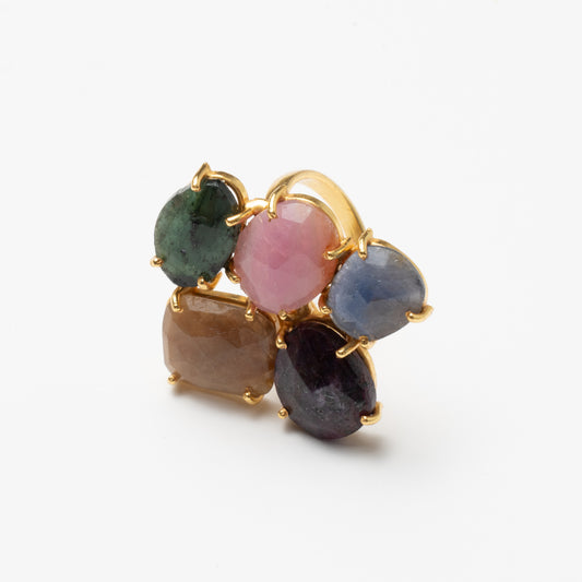 Anillo Mosaico Gaudí Ed. Limitada 18 Verde, Rosa, Gris, Negro y Amarillo