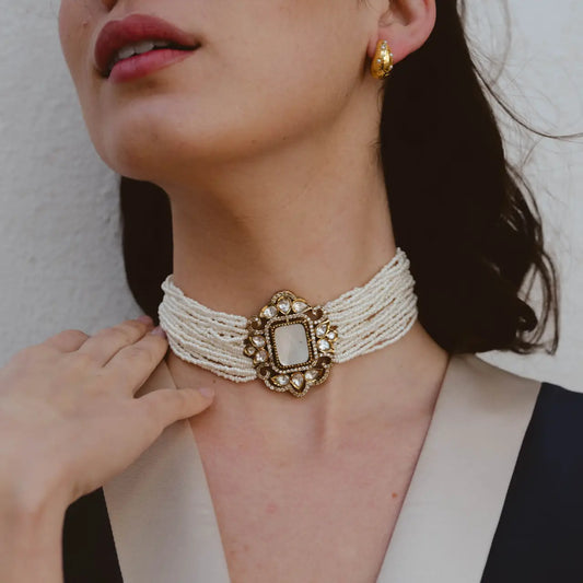Choker Vintage Baline Mini Perlas