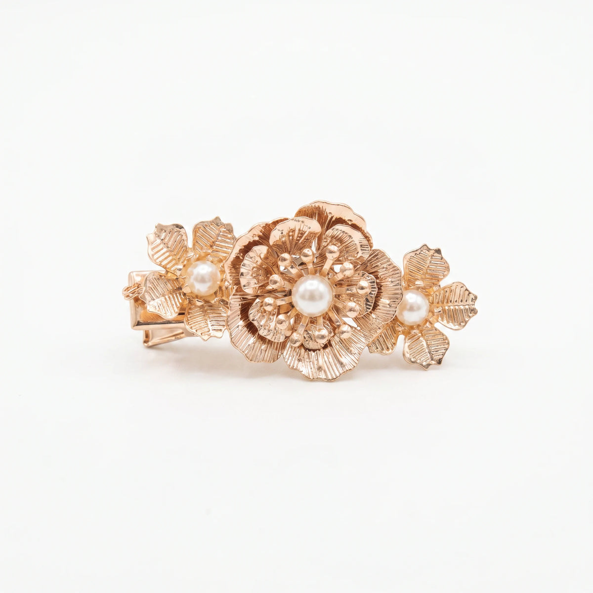 Pinza Avior 3 Flores Doradas y Perlas S