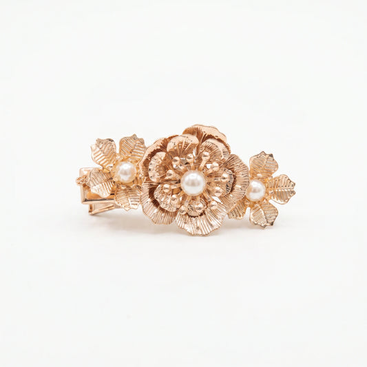 Pinza Avior 3 Flores Doradas y Perlas S