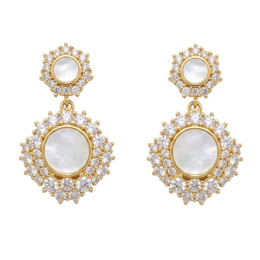Pendientes Althea Shine y Blanco nácar