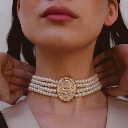 Choker Vintage Selin Perlas