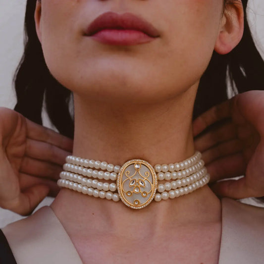 Choker Vintage Selin Perlas