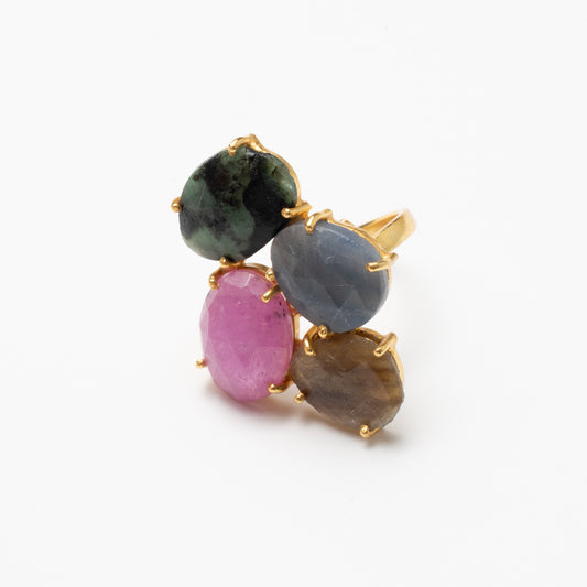 Anillo Mosaico Manson Ed. Limitada 15 Azul, Gris, Marrón y Rosa