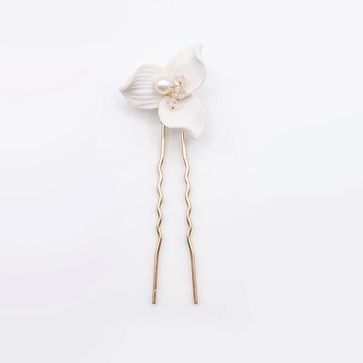 Horquilla Cerámica Blanca Pierisi Tipo F - Flor