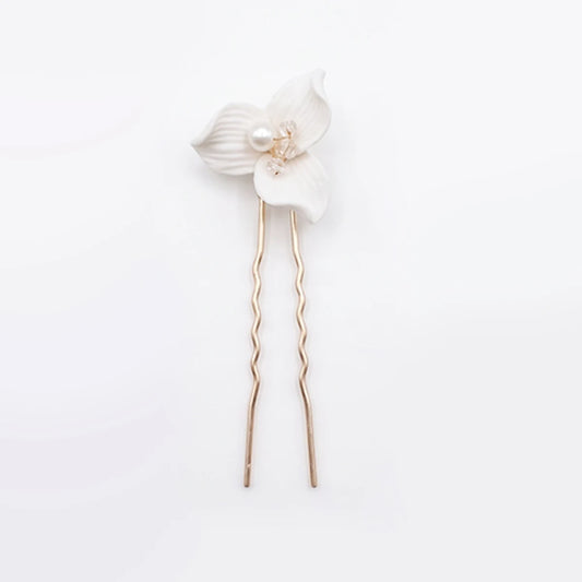Horquilla Cerámica Blanca Pierisi Tipo F - Flor