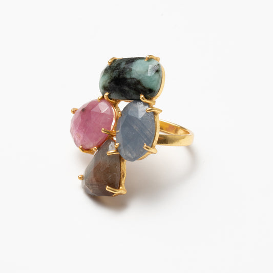 Anillo Mosaico Manson Ed. Limitada 5 Verde, Azul, Marrón y Rosa