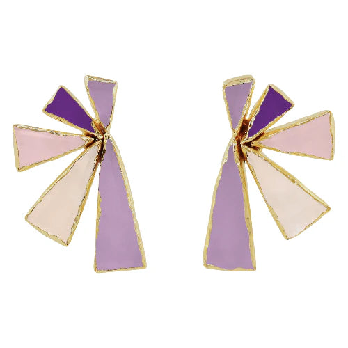Pendientes Geometric Ed. Limitada Lila, Morado, Rosa Palo y Blanco