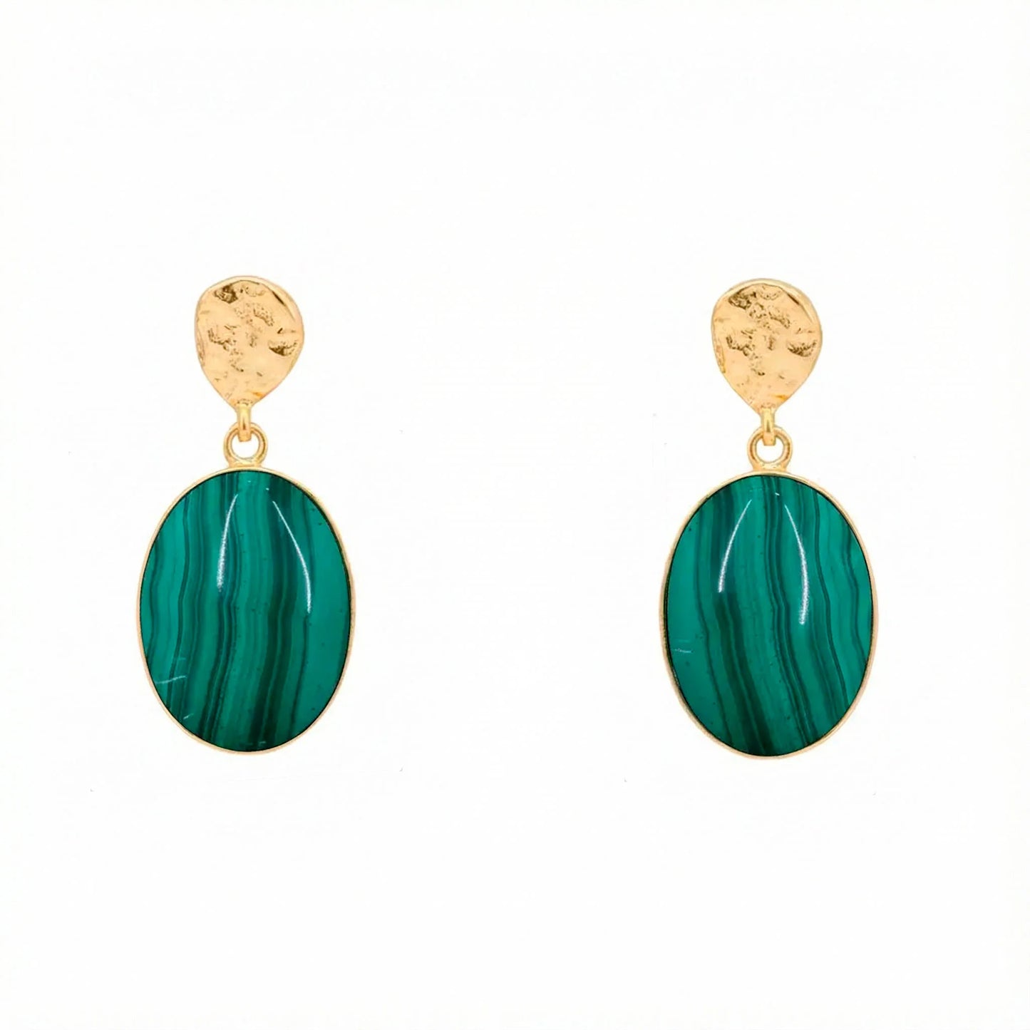Pendientes Ovals Ed. Limitada Verde Malaquita