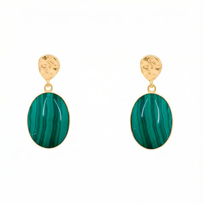 Pendientes Ovals Ed. Limitada Verde Malaquita