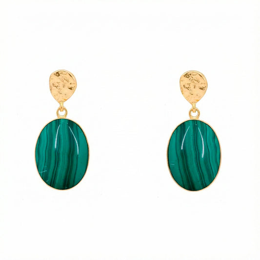 Pendientes Ovals Ed. Limitada Verde Malaquita