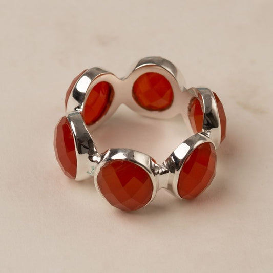 Anillo Ed. Limitada All Stones Naranja Plata