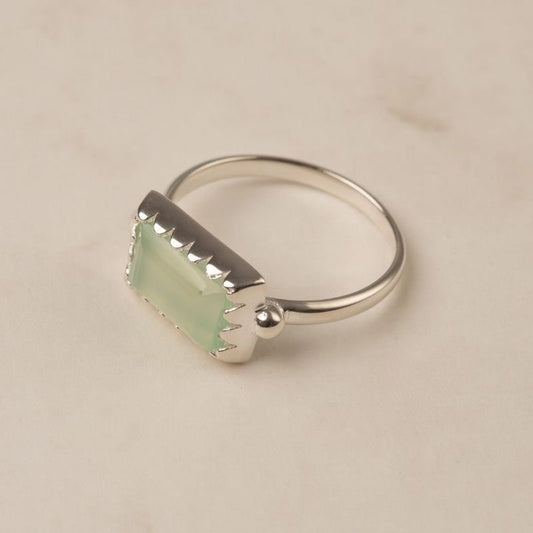 Anillo Block Ed. Limitada Plata Verde agua