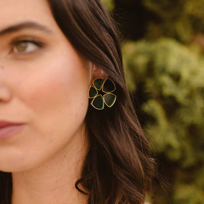 Pendientes Flor Batres Verde