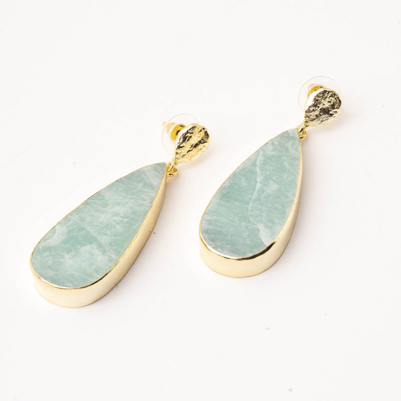 Pendientes Chloe Ed. Limitada Rough Verde agua Amazonita