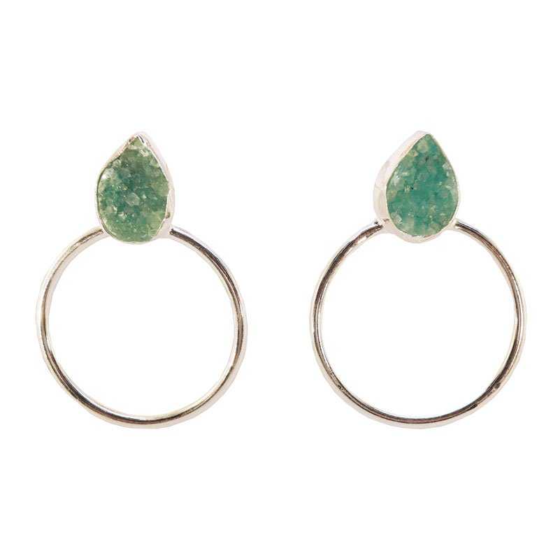 Pendientes Diwa Small Plata Verde