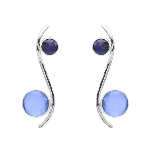 Pendientes Isis Plata Azules