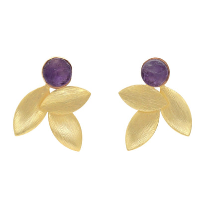 Pendientes Lino Ed. Limitada Rough Morado Amatista