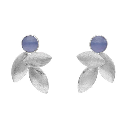Pendientes Lino Plata Azul claro