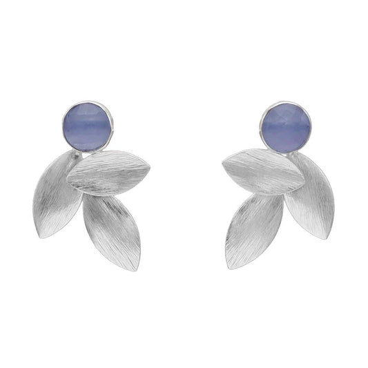 Pendientes Lino Plata Azul claro
