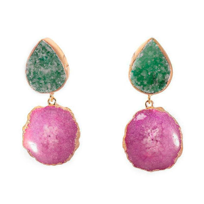 Pendientes Malin Verde y Fucsia