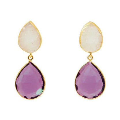 Pendientes Oasis Blanco y Morado